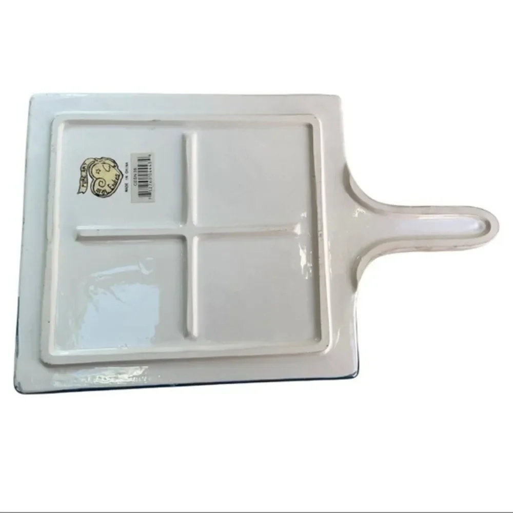 Carol Endres pure art Christmas painted ceramic cheese board